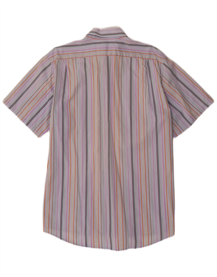 LACOSTE Chemise à manches courtes homme taille 43 grand coton rayé multicolore