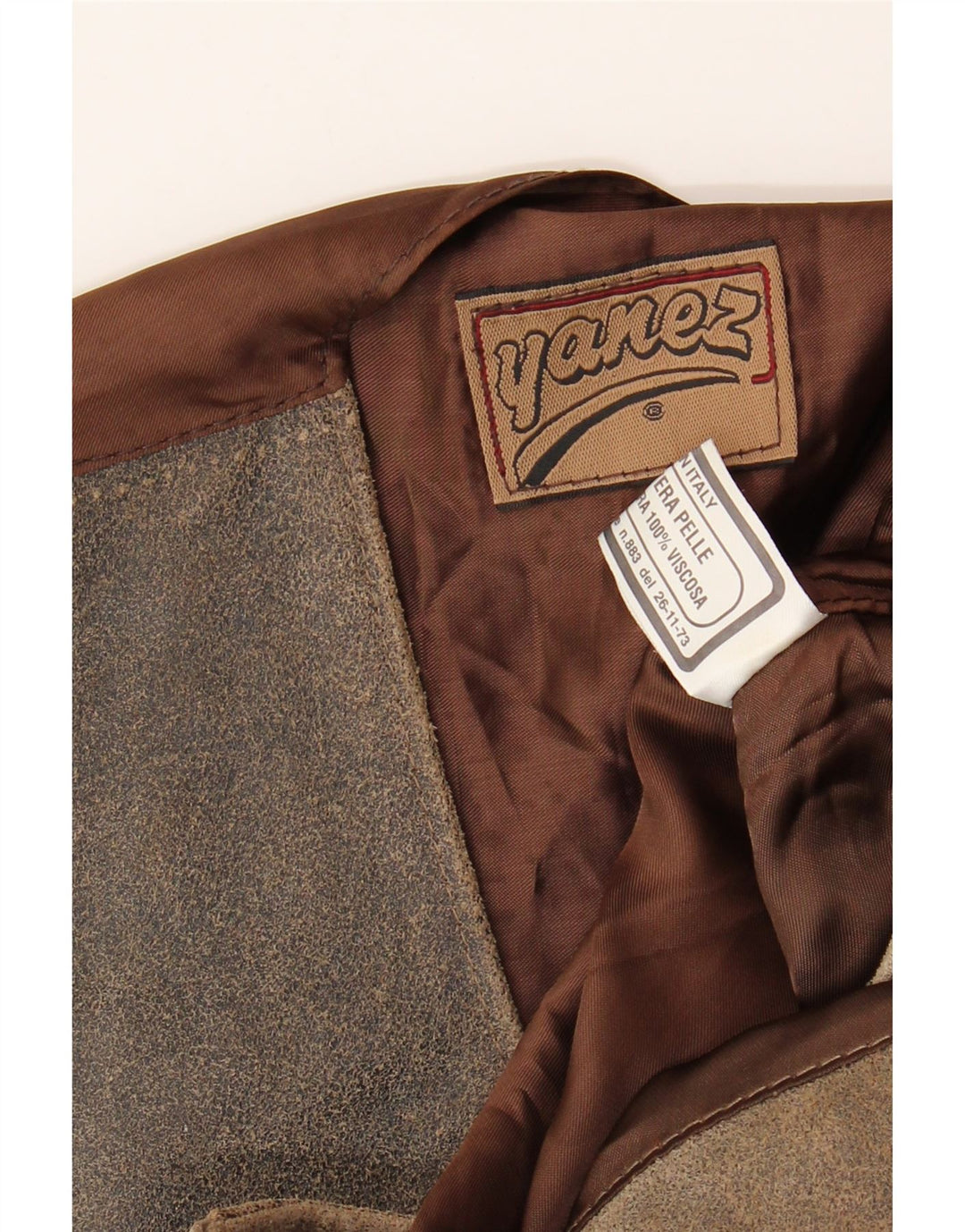 Gilet en daim vintage pour homme en cuir marron moyen