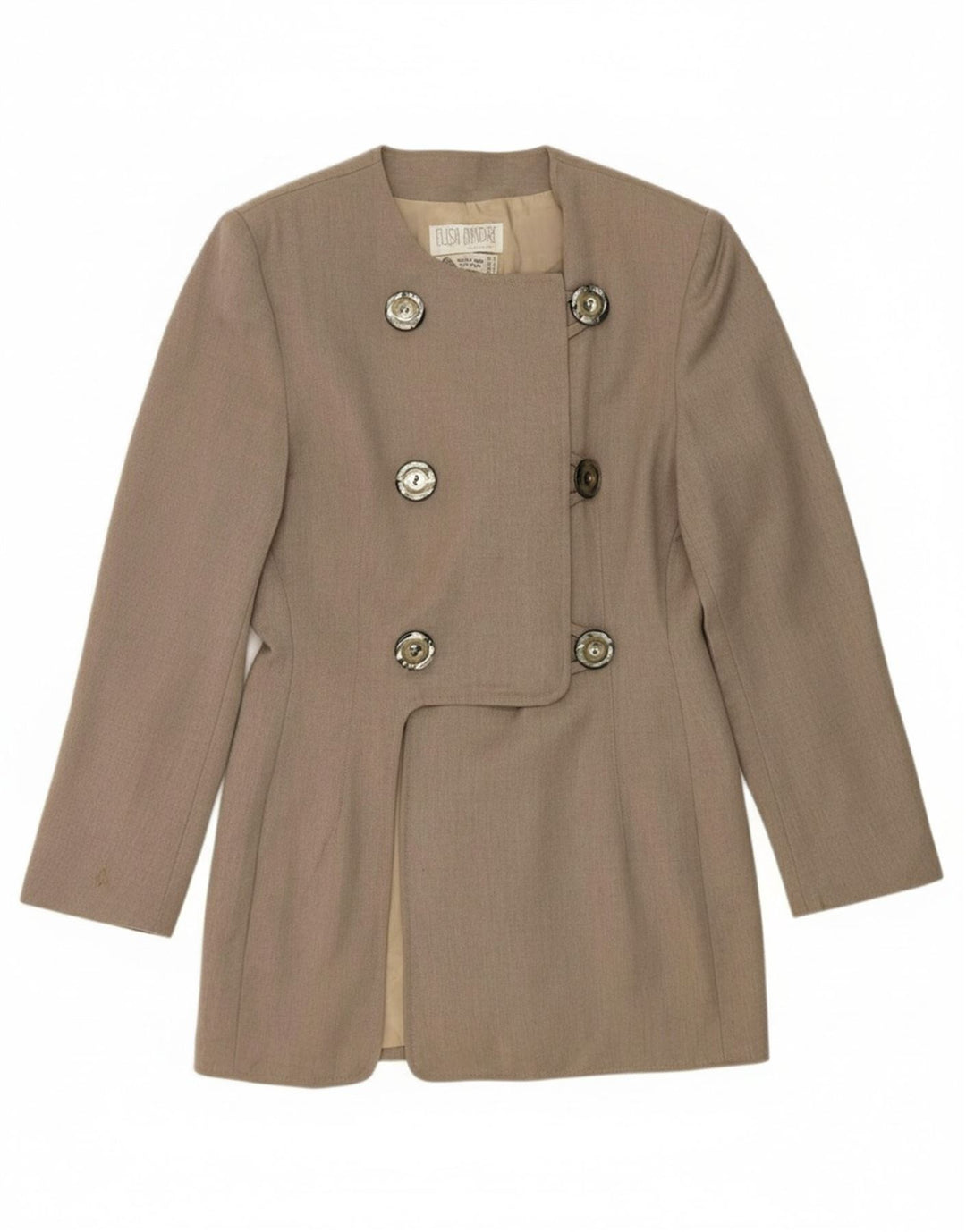 ELISA LANDRI Womens Double Breasted Blazer Jacket UK 10 Small Grey