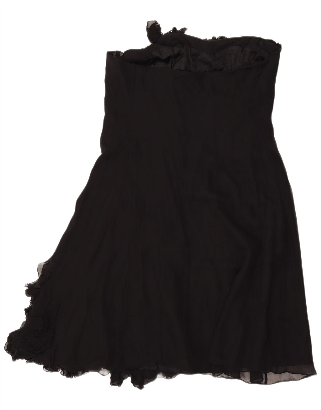 Coast Robe bustier à volants sur le devant pour femme UK 18 XL Soie noire