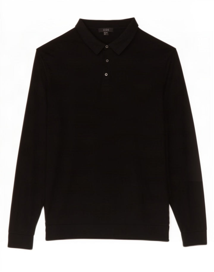 Cos Pull à col polo pour homme en soie noire