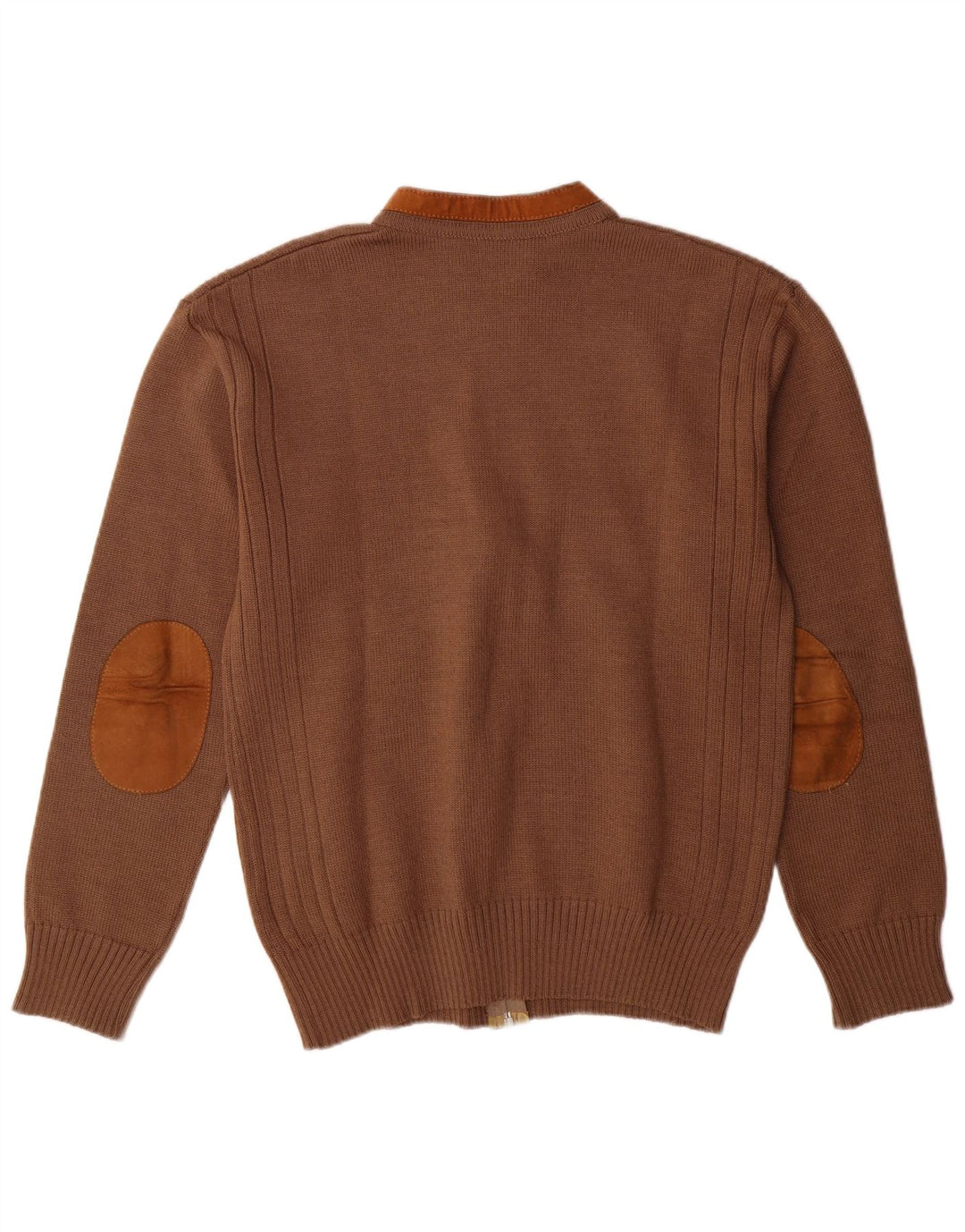 VINTAGE Homme Daim Cardigan Pull IT 52 Grande Laine Colorblock Marron