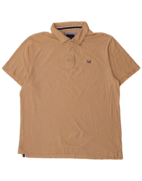 Crew Clothing Mens Polo Shirt XL Beige Cotton