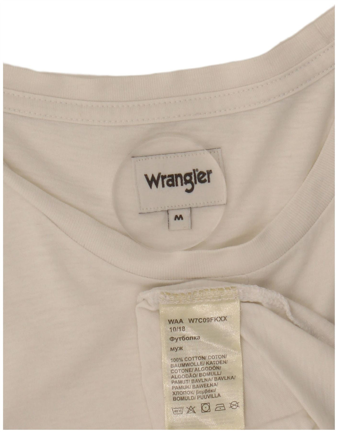 Wrangler T-Shirt Graphique Homme Blanc Moyen Coton