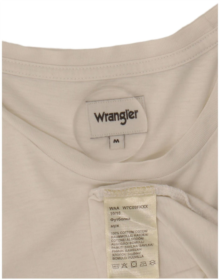 Wrangler T-Shirt Graphique Homme Blanc Moyen Coton