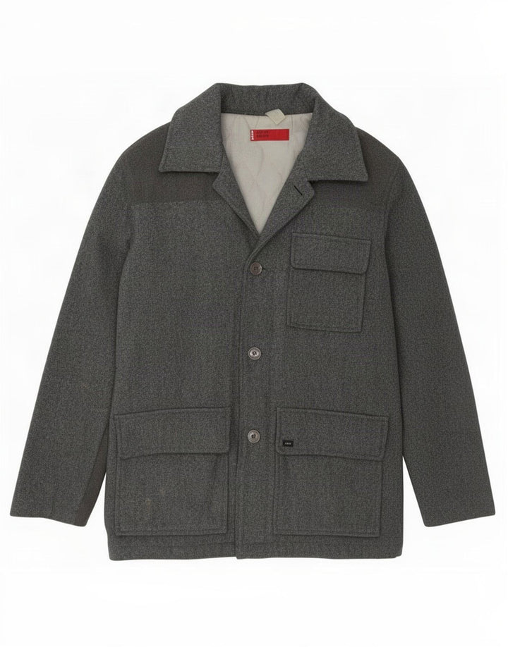 Levi's Manteau coupe-vent à 3 boutons pour homme UK 38 Gris moyen Laine