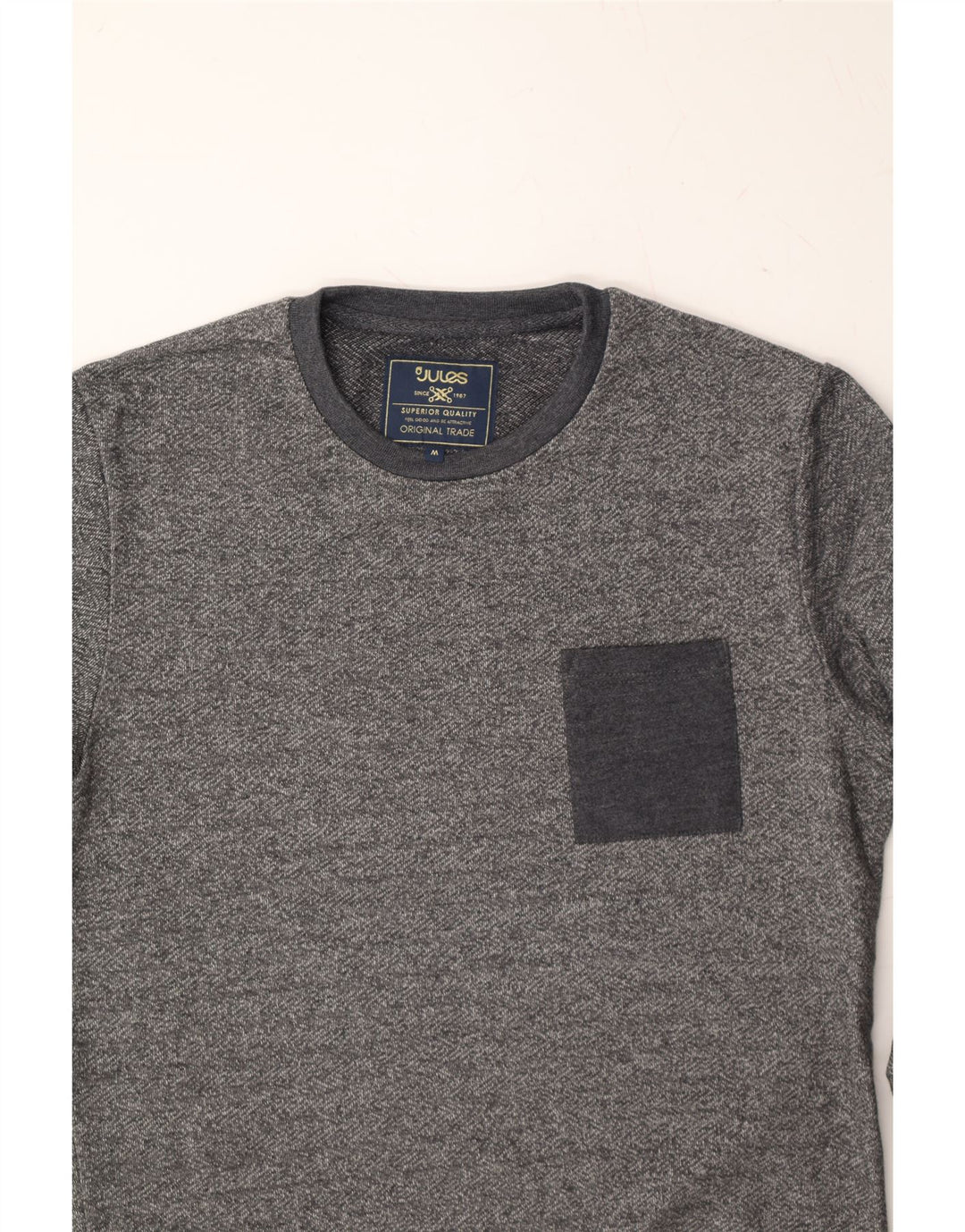 JULES Mens Sweatshirt Jumper Medium Grey Cotton Vintage Jules and Second-Hand Jules from Messina Hembry 