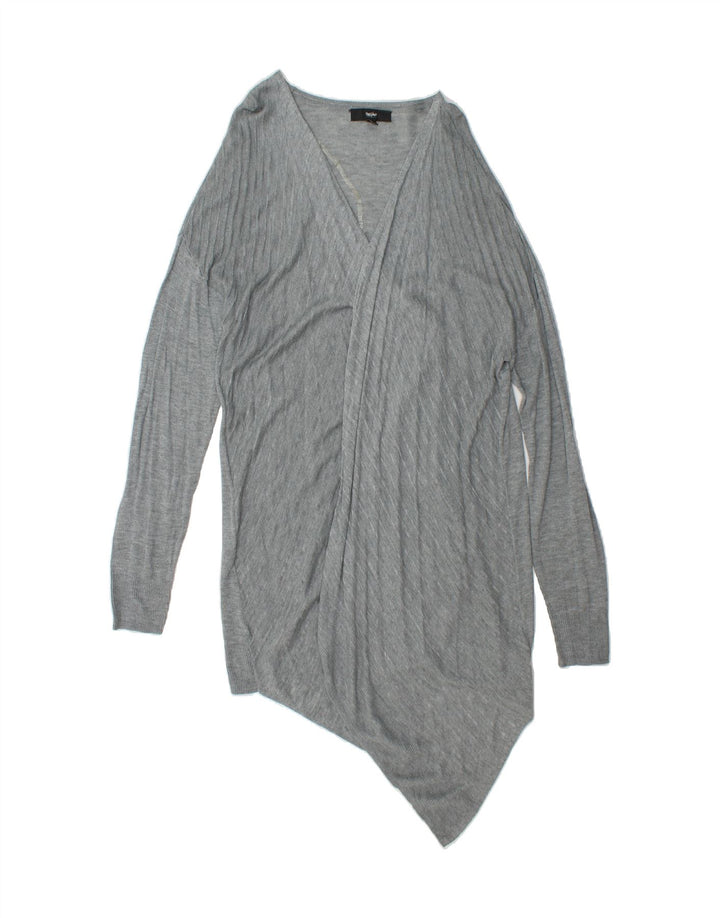 MOSSIMO Womens Asymmetric Open Cardigan Sweater UK 20 2XL Grey Nylon Vintage Mossimo and Second-Hand Mossimo from Messina Hembry 