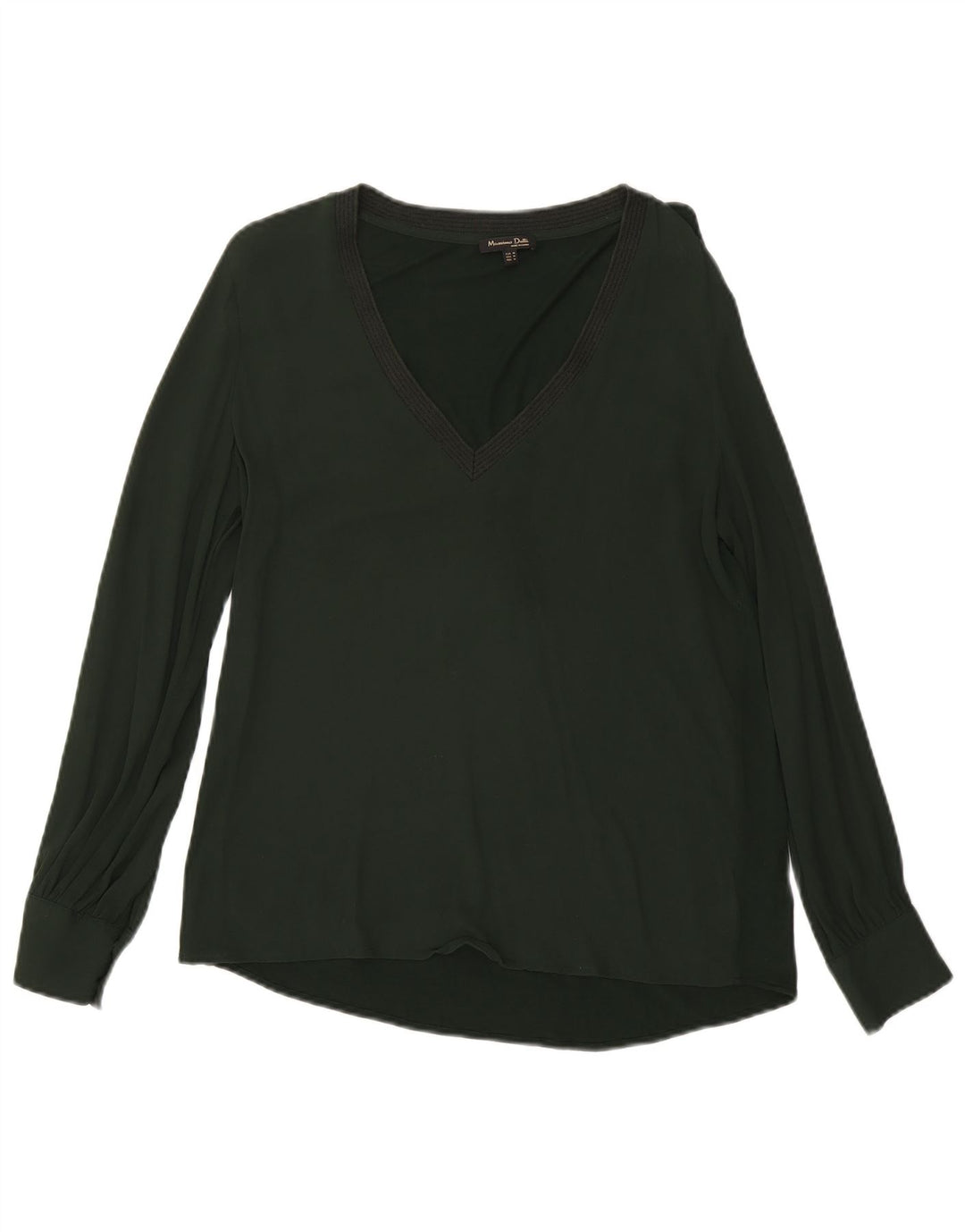 Massimo Dutti Chemisier à manches longues pour femme UK 44 Viscose vert moyen