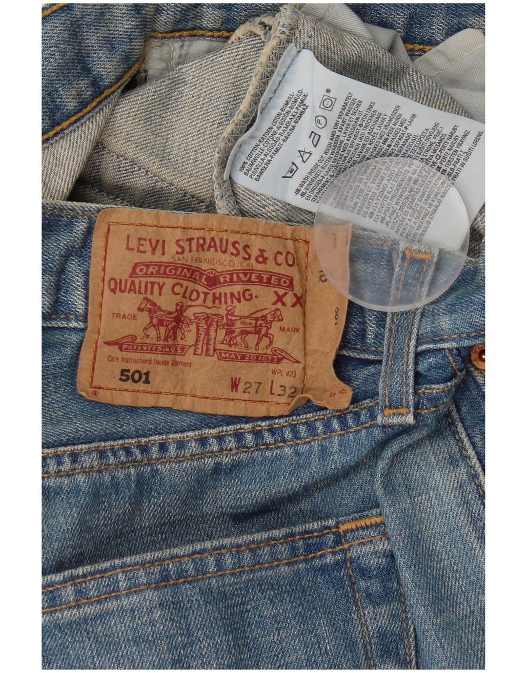 Levi's Jean Droit 501 Homme Bleu W27 L32 Coton