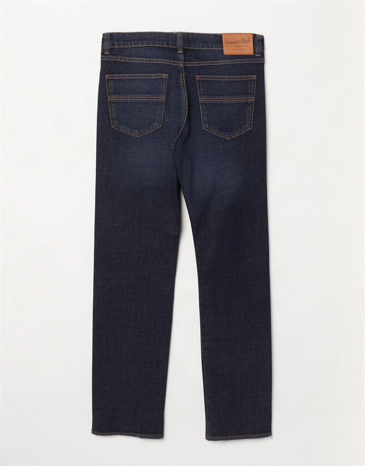 Weird Fish Jean droit femme W36 L28 bleu marine coton