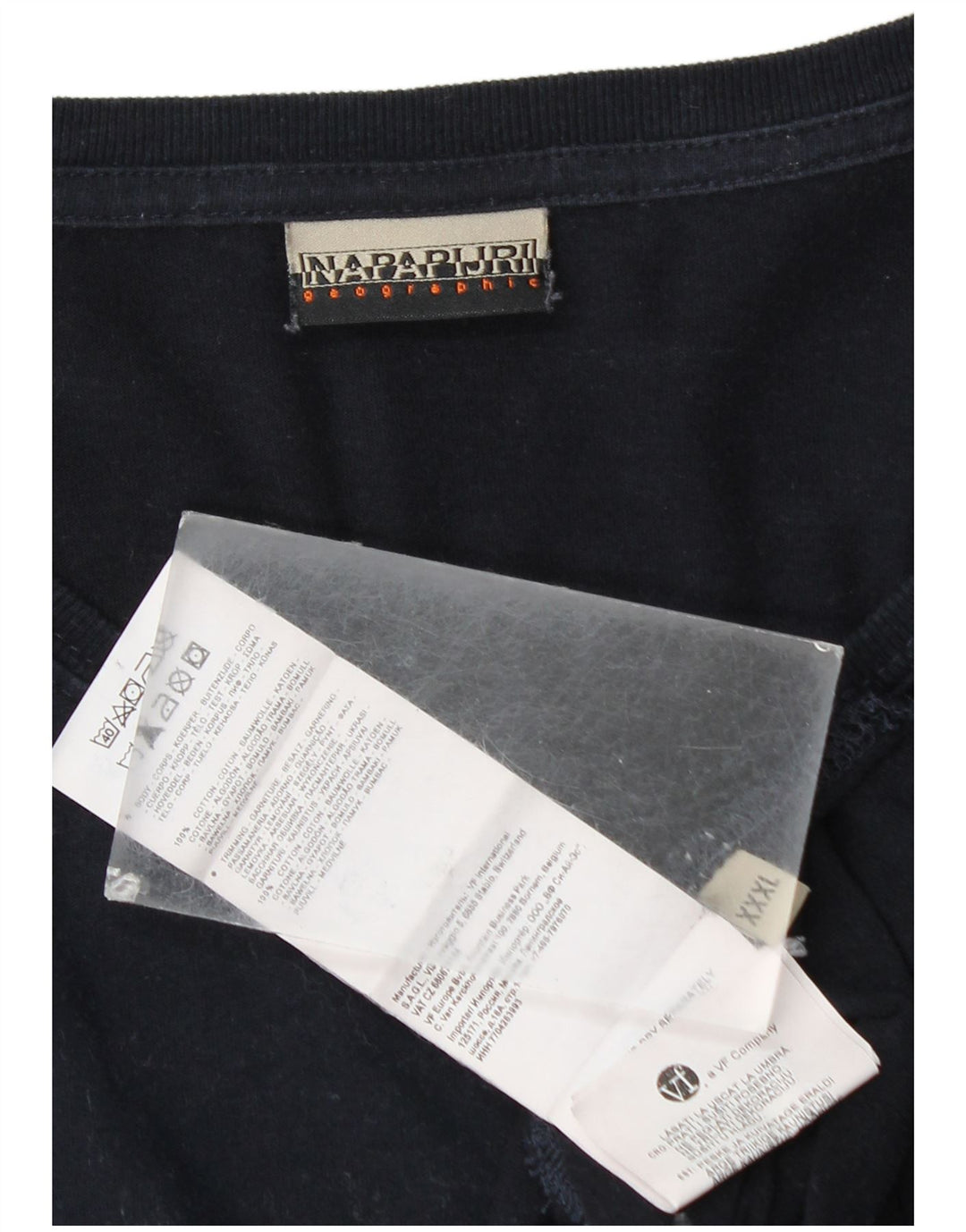 NAPAPIJRI T-shirt graphique géographique pour homme à manches longues 3XL en coton bleu marine