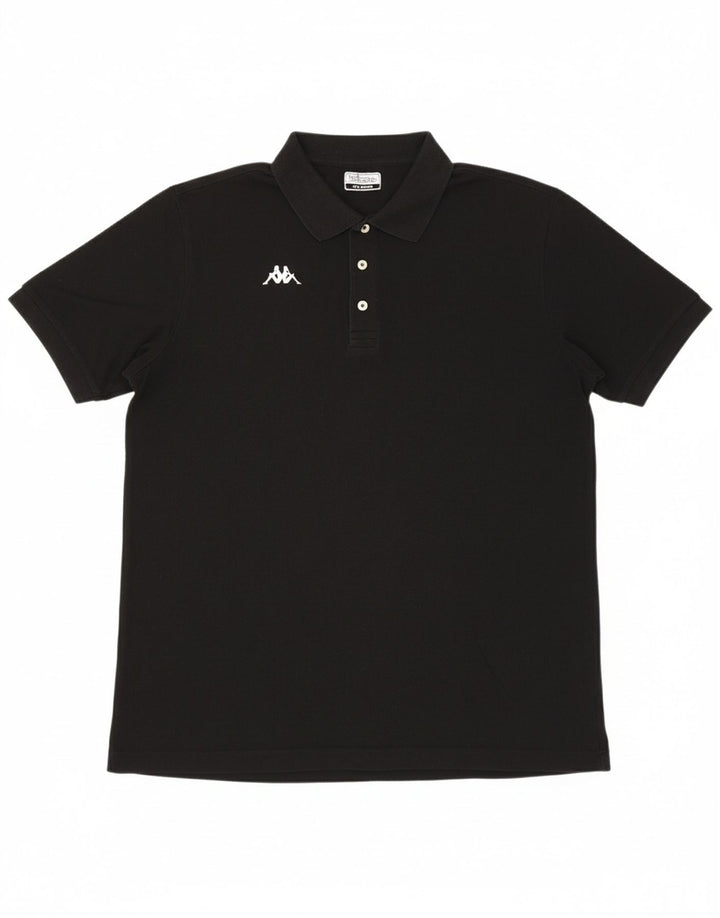 KAPPA Mens Polo Shirt 2XL Black Cotton