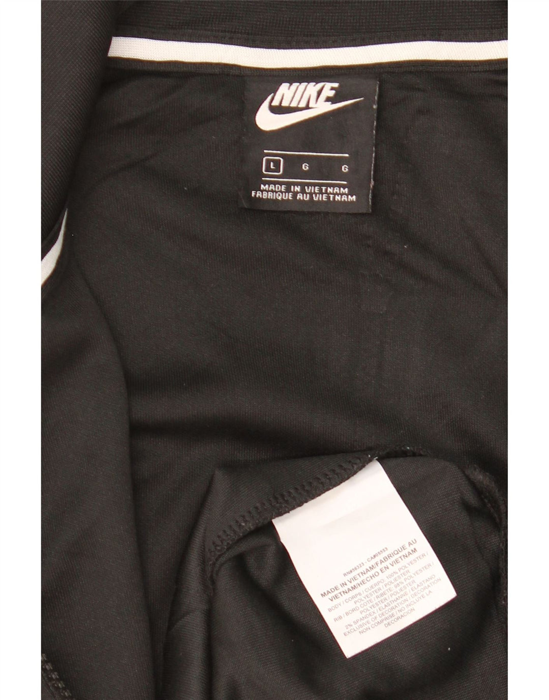 NIKE Veste de survêtement graphique pour hommes, grande taille, en polyester color block noir