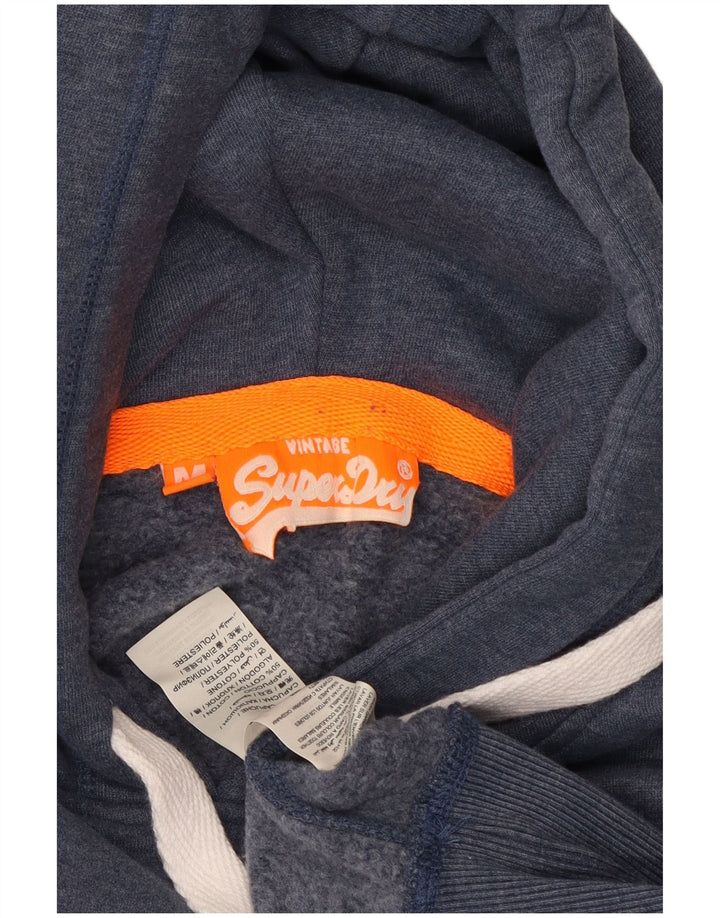 Superdry Pull à Capuche Graphique Homme Bleu Moyen Coton