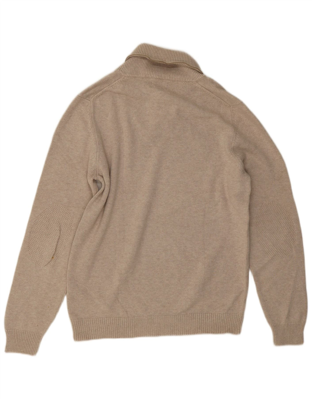 Massimo Dutti Pull à col châle pour homme en coton beige Large