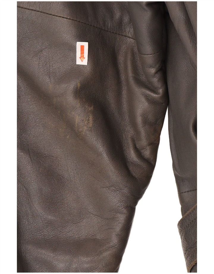 DRESSCO Manteau en cuir pour homme IT 54 2XL Cuir gris