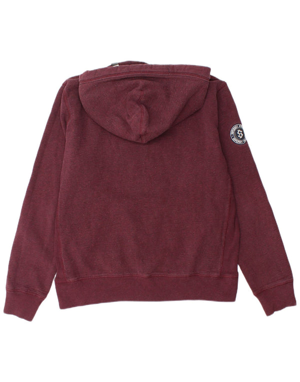 SUPERDRY Pull à capuche graphique pour homme XL en coton bordeaux