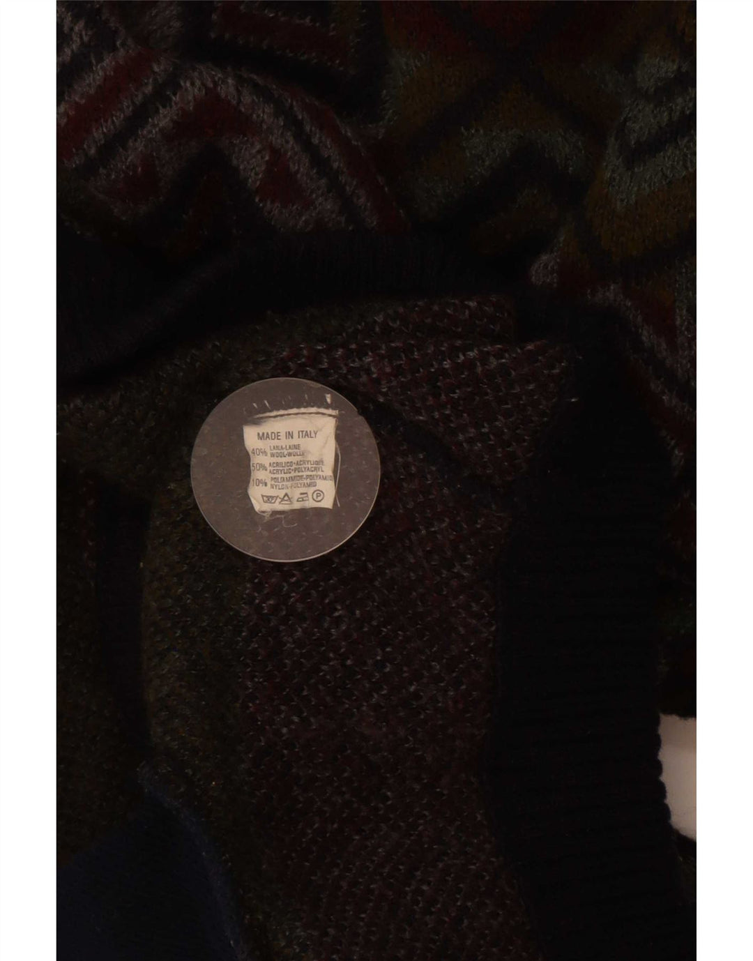Pimet Homme Cardigan Pull XL Multicolore Géométrique Laine