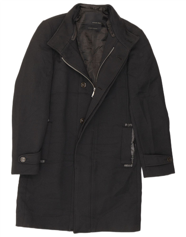 Zara Manteau Homme UK 38 Moyen Noir