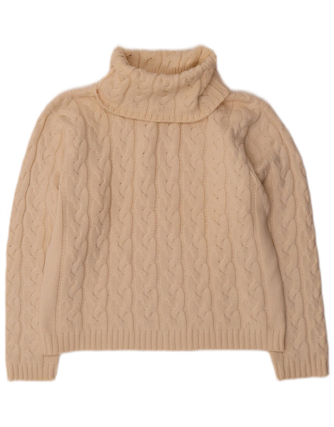 Marco Pecci Pull col roulé pour femme UK 10 Petite laine blanc cassé