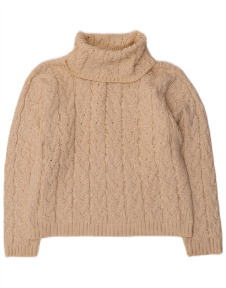 Marco Pecci Pull col roulé pour femme UK 10 Petite laine blanc cassé