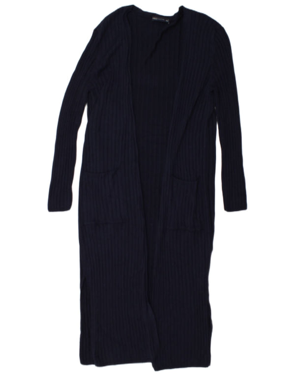 Marks & Spencer Pull cardigan long pour femme UK 12 Bleu marine moyen