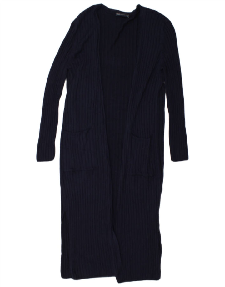 Marks & Spencer Pull cardigan long pour femme UK 12 Bleu marine moyen