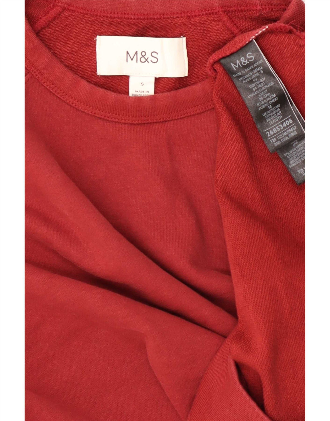Marks & Spencer Sweat-shirt pour homme en coton rouge Taille S