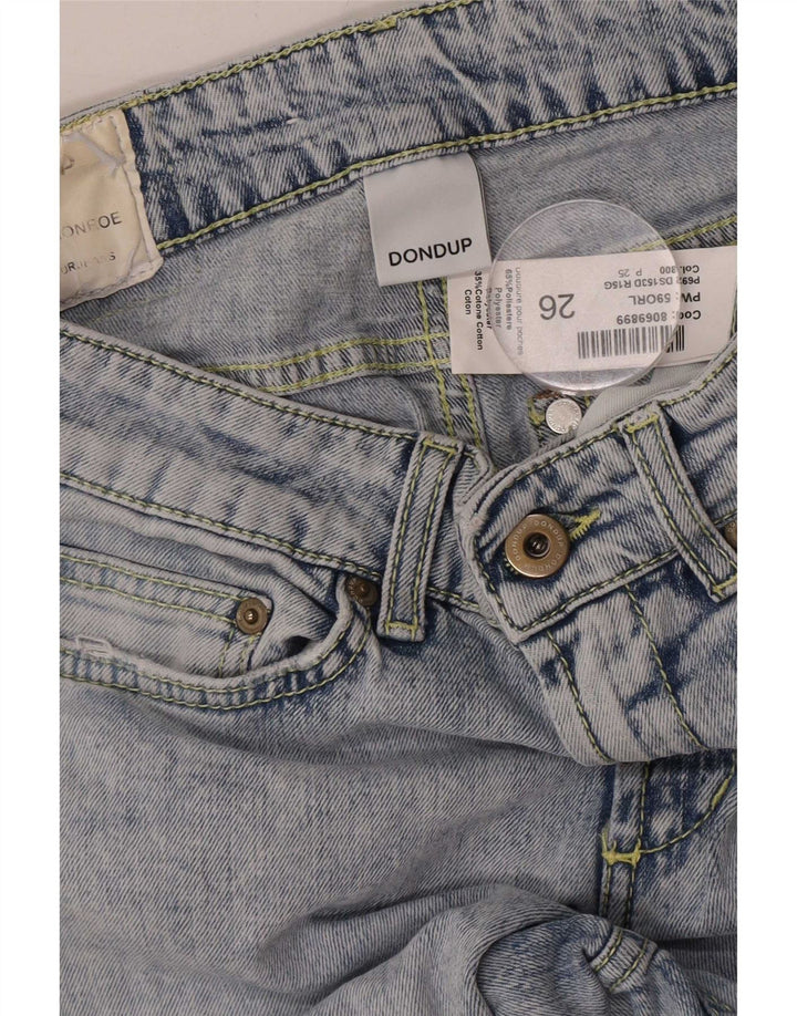 Dondup Jean court effet vieilli W26 L23 en coton bleu pour femme