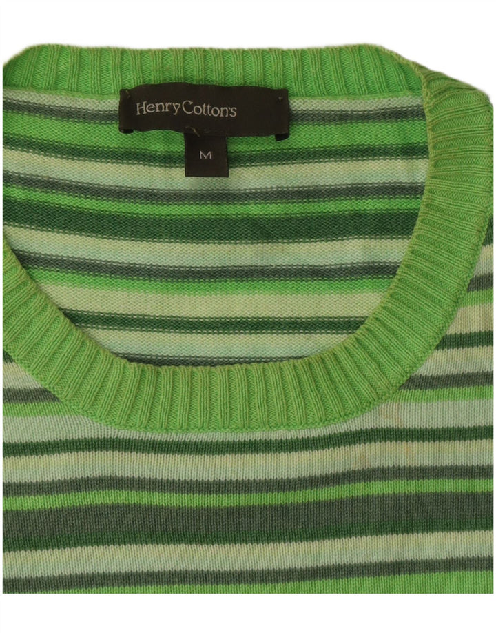 Henry Cottons Pull col rond homme rayé vert moyen