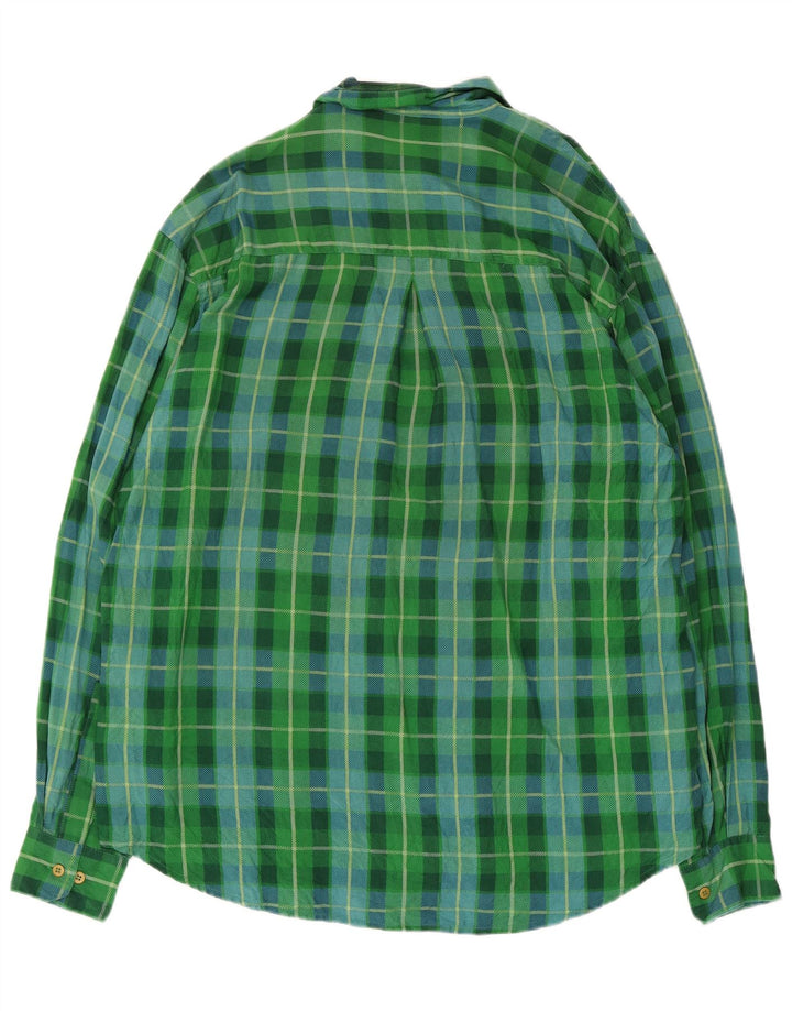 Via Ardigo Chemise Homme Vert Moyen Carreaux Soie