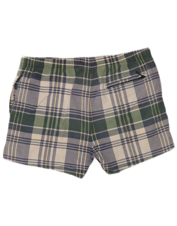 Nautica Short de bain homme en coton à carreaux vert moyen