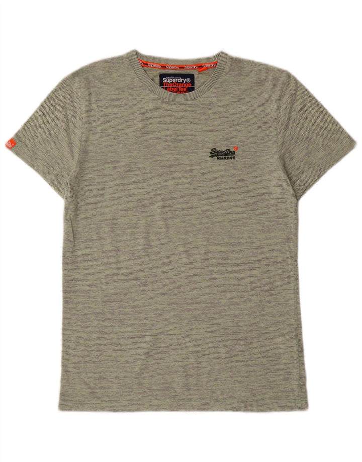 Superdry T-Shirt en Coton Rayé Vert Moyen Homme