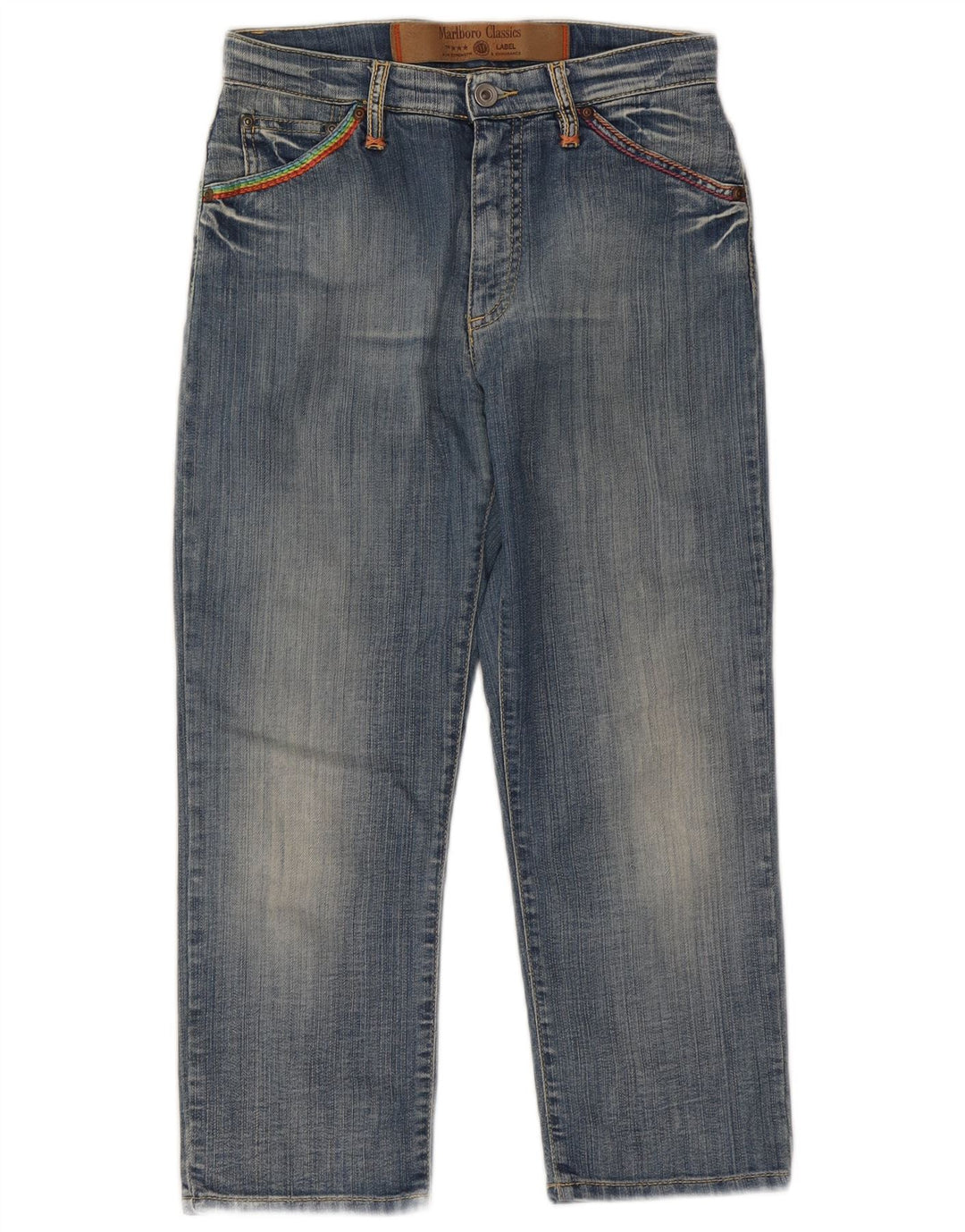 Marlboro Classics Jean Capri Femme W27 L22 Bleu Coton