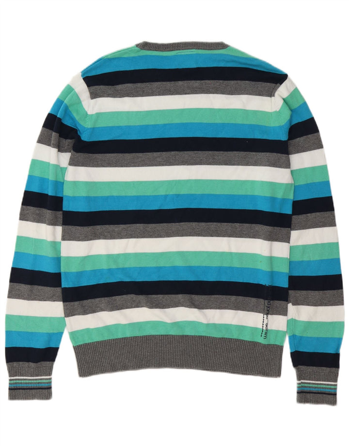 Jack & Jones Pull à col rond pour homme, grandes rayures multicolores