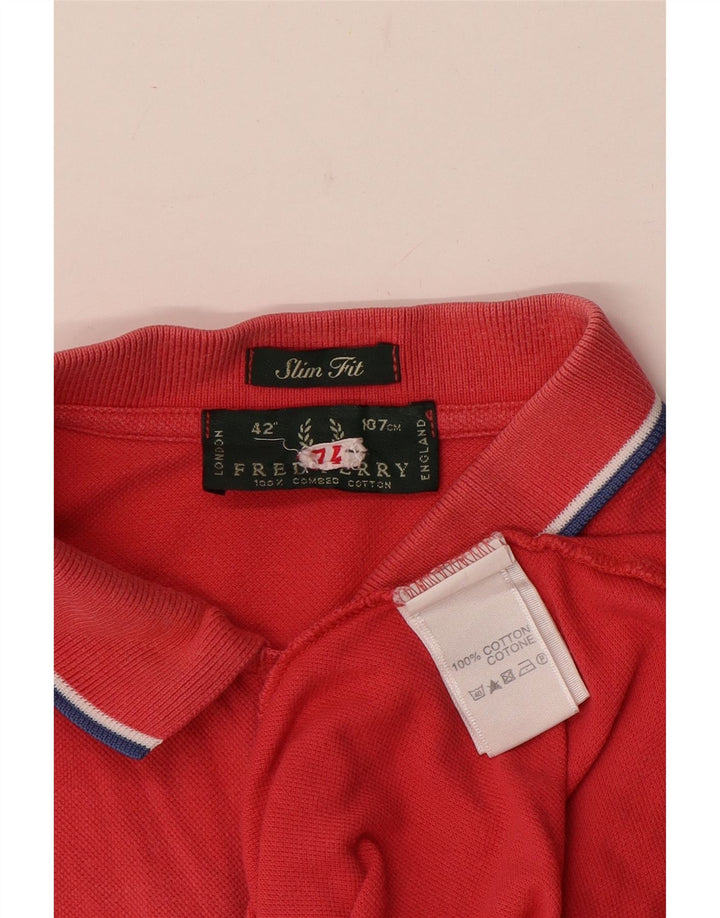 Fred Perry Polo Slim Fit Homme Rouge Moyen Coton