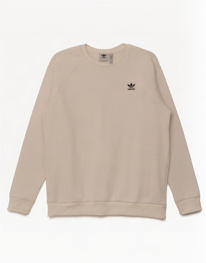 Adidas Sweat-shirt pour homme en coton blanc Taille L