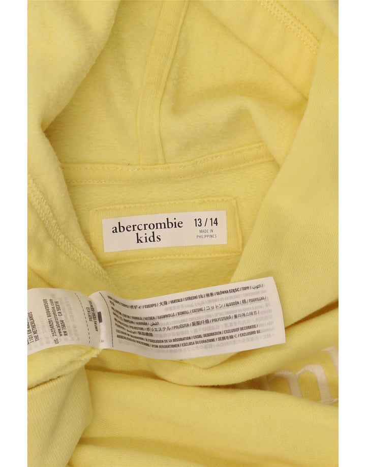 ABERCROMBIE & FITCH Pull à capuche graphique pour fille 13-14 ans Jaune Coton