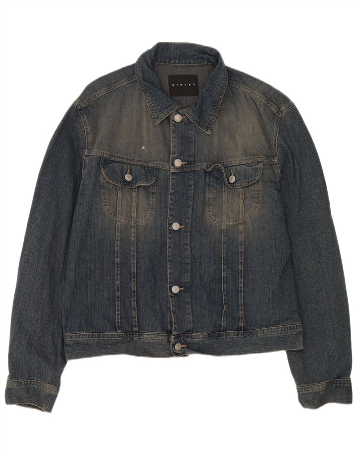 Sisley Veste en Jean Homme UK 42 XL Bleu Coton