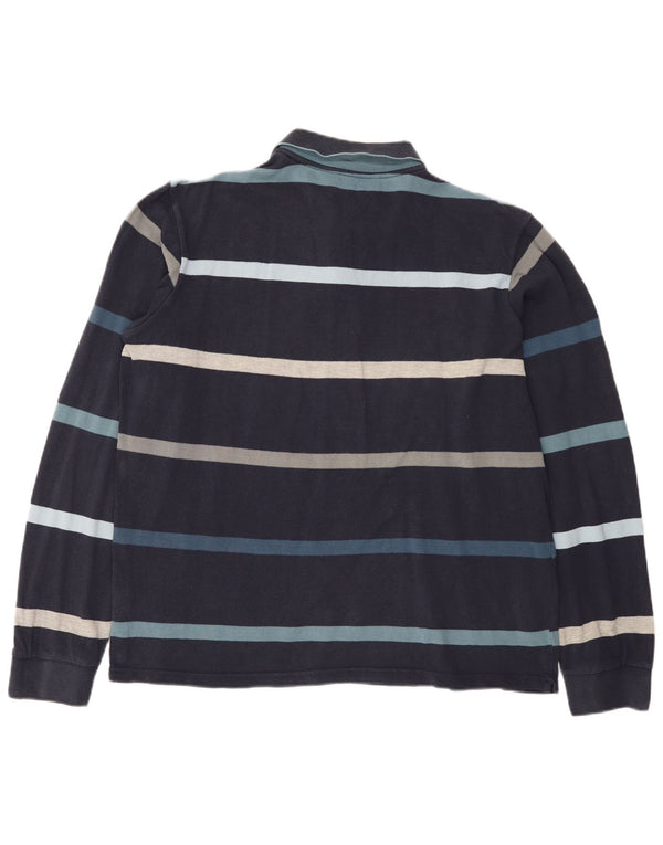 Kappa Polo à manches longues pour homme 2XL en coton rayé bleu marine