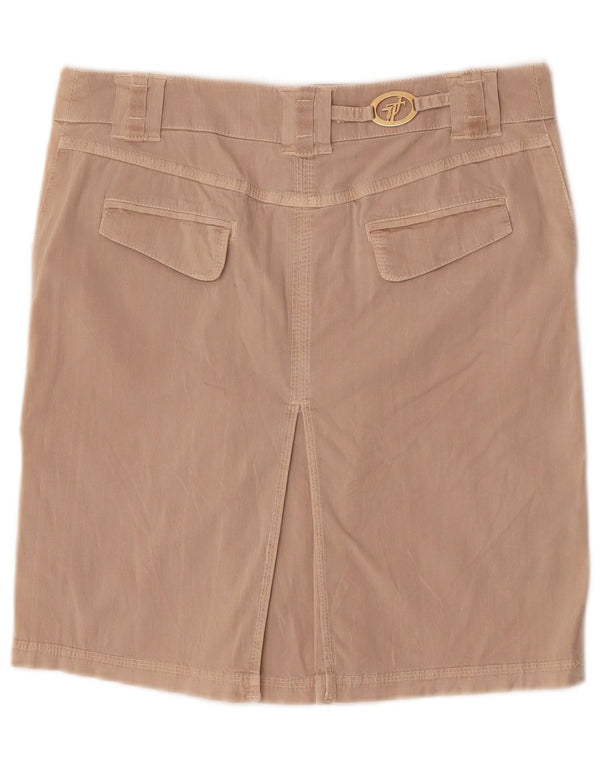 Trussardi Jeans Jupe Droite Femme IT 44 Medium W30 Coton Beige