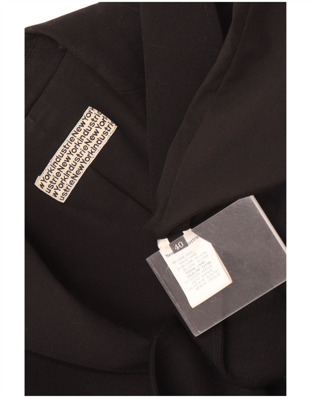 New York Industrie Veste Blazer 1 Bouton Femme EU 40 Laine Noir Moyen