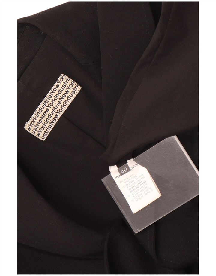 New York Industrie Veste Blazer 1 Bouton Femme EU 40 Laine Noir Moyen