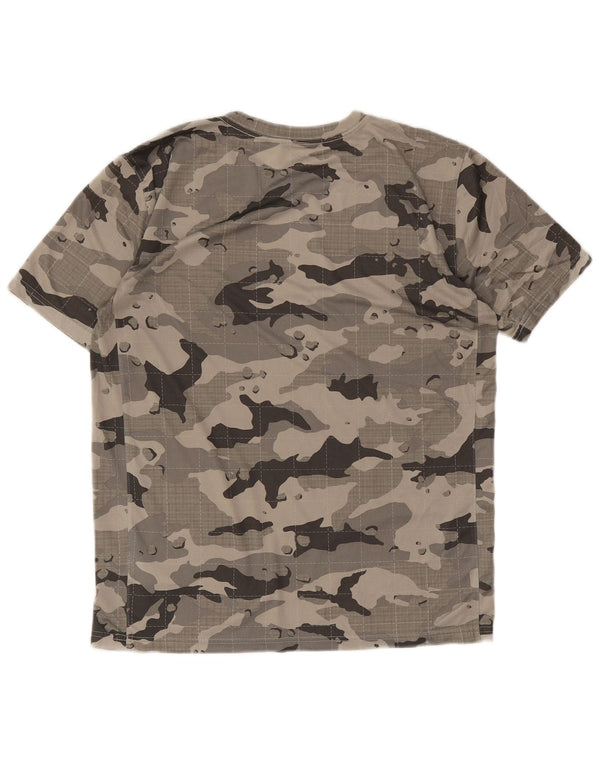Nike Homme Dri Fit T-Shirt Haut Gris Camouflage Polyester
