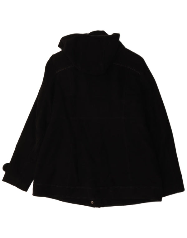 GEOX Respira Duffle Coat Femme UK 12 Coton Noir Moyen