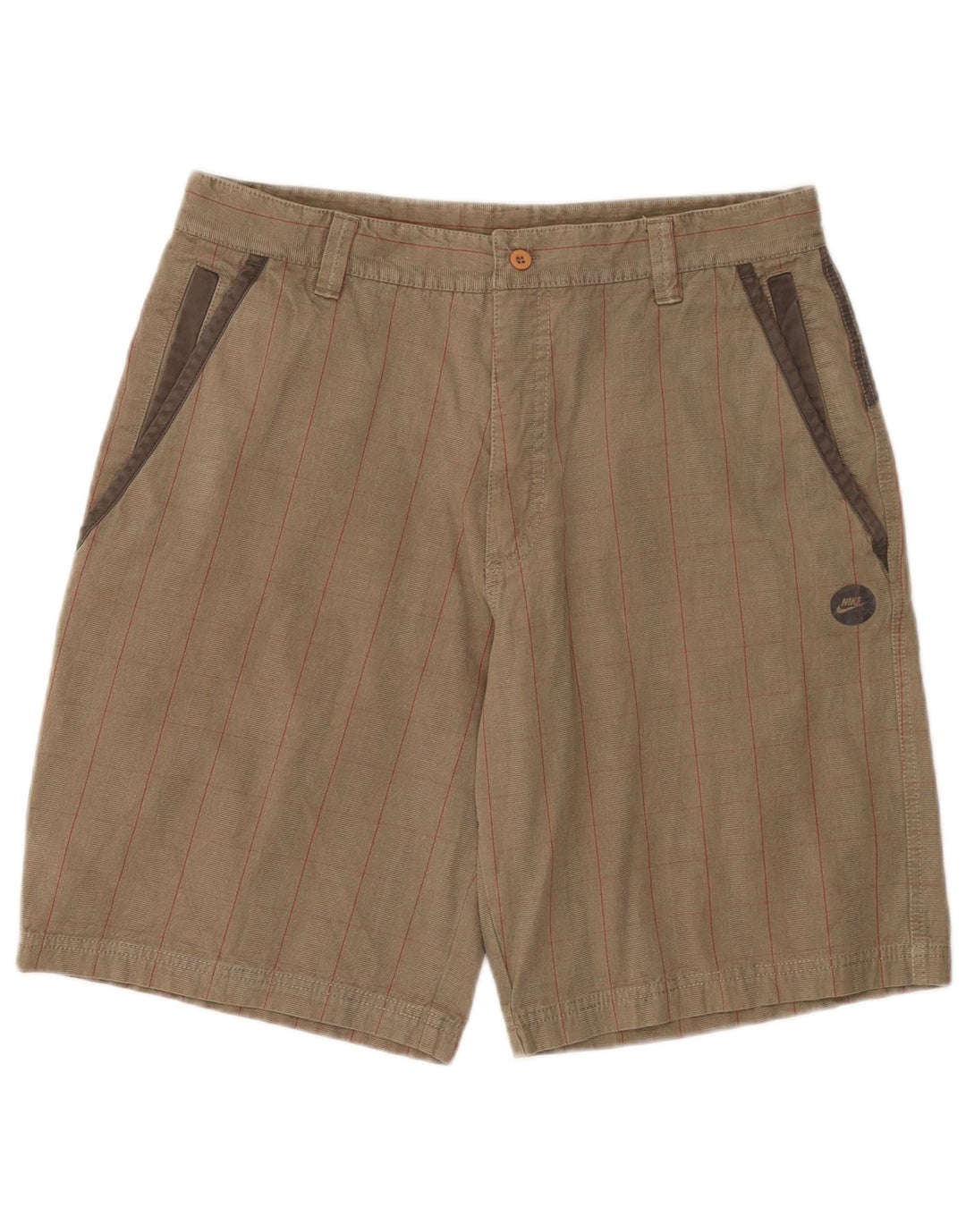 Nike Short cargo pour homme Medium W32 en coton à carreaux beige