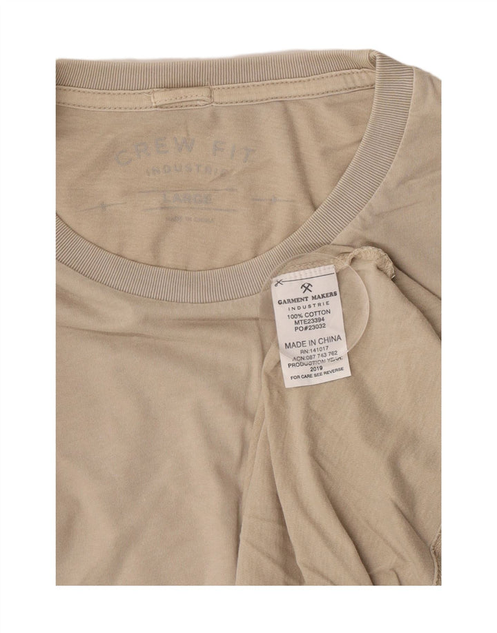 vintage Mens T-Shirt Top Grand Coton Beige