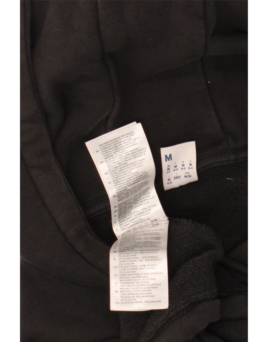 REEBOK Pull à capuche court pour femme UK 12/14 Coton noir moyen