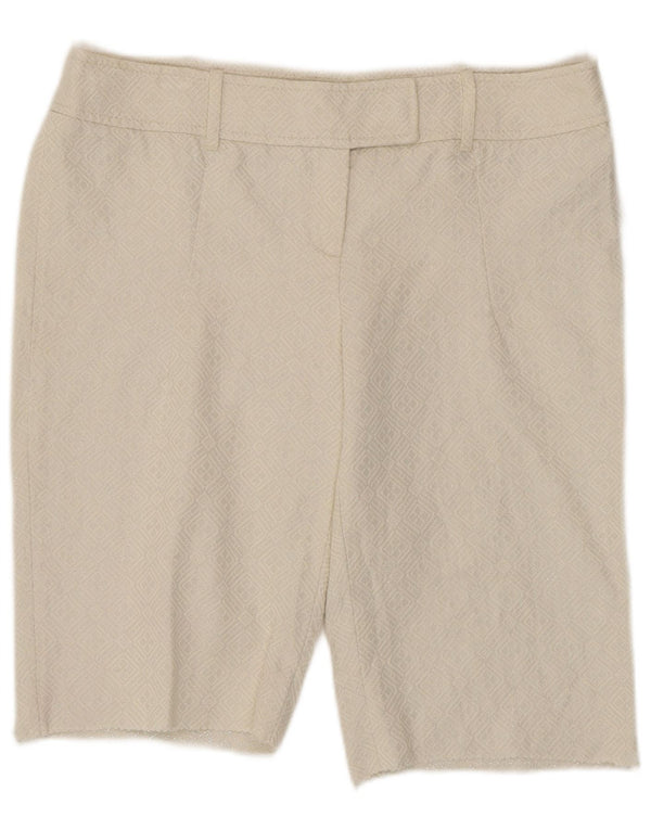 Oasis Bermuda Femme UK 14 Medium W32 Blanc Géométrique Coton